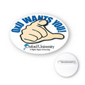 Oval Shape Chipboard Advertising Political Campaign Button (1.5"x2.25")